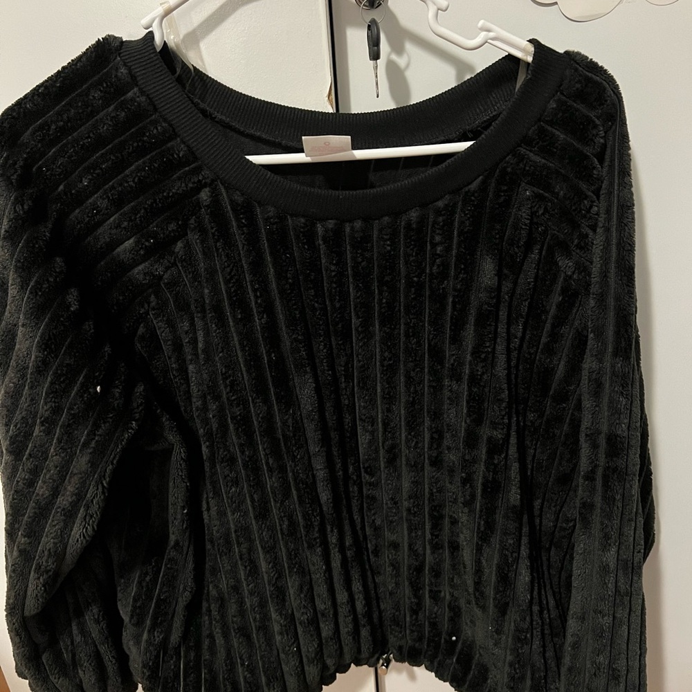 Black velvet sweater